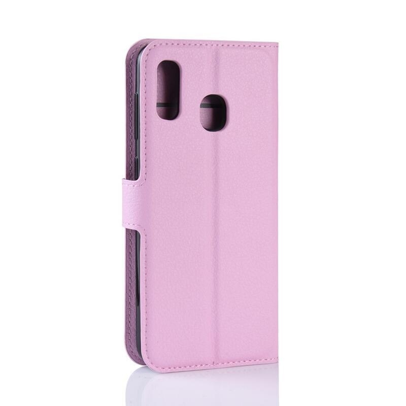 Litchi pénztárca tok Samsung Galaxy A20e készülékhez - rózsaszín