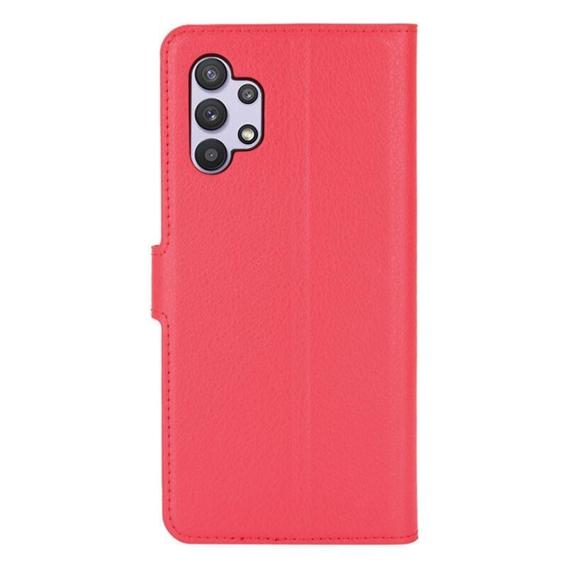 Litchi pénztárca tok Samsung Galaxy A32 4G - piros