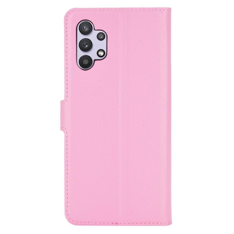 Litchi pénztárca tok Samsung Galaxy A32 4G készülékhez - rózsaszín