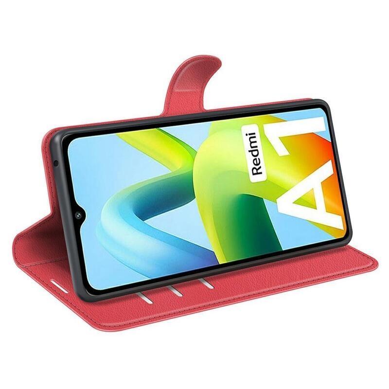 Litchi pénztárca tok Xiaomi Redmi A1/Redmi A2 - piros