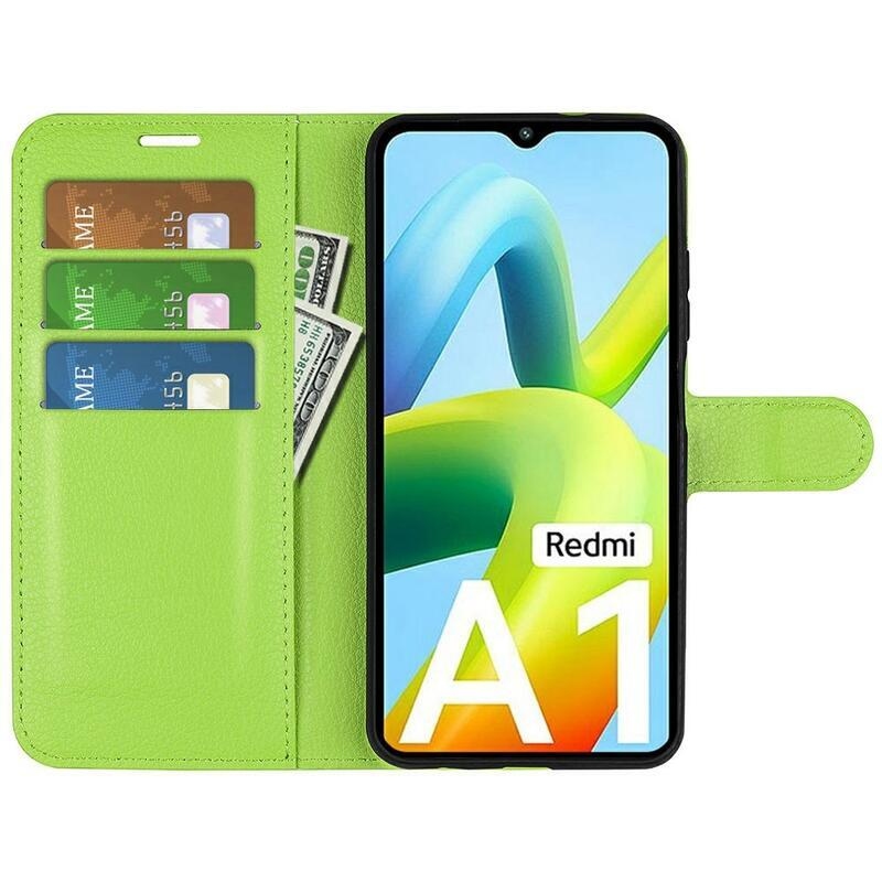 Litchi pénztárca tok Xiaomi Redmi A1/Redmi A2 - zöld