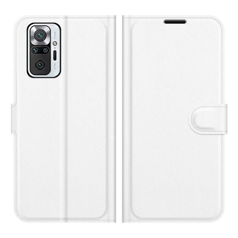 Litchi pénztárca tok a Xiaomi Redmi Note 10 Pro-hoz - fehér