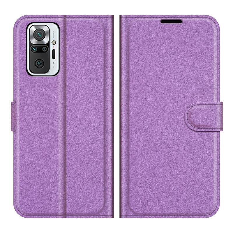 Litchi pénztárca tok a Xiaomi Redmi Note 10 Pro-hoz - lila