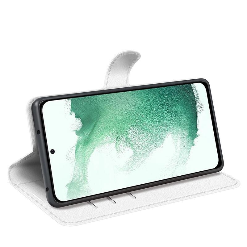 Litchi pénztárca tok Samsung Galaxy S23+ készülékhez - fehér