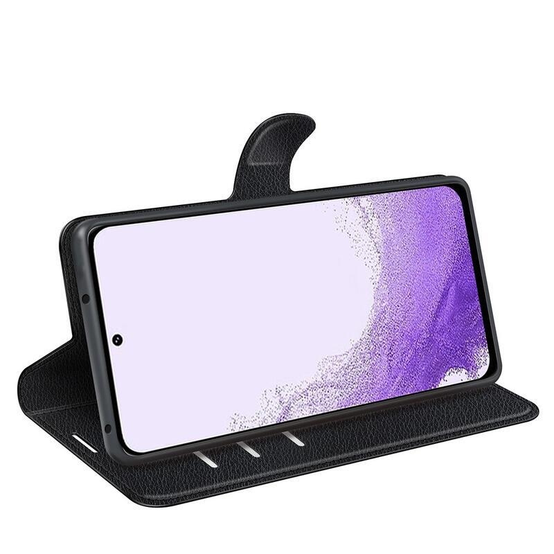 Litchi pénztárca tok Samsung Galaxy S23-hoz - fekete