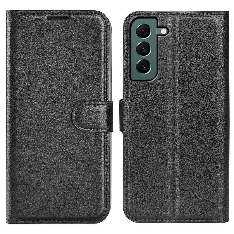 Litchi pénztárca tok Samsung Galaxy S23+ készülékhez - fekete