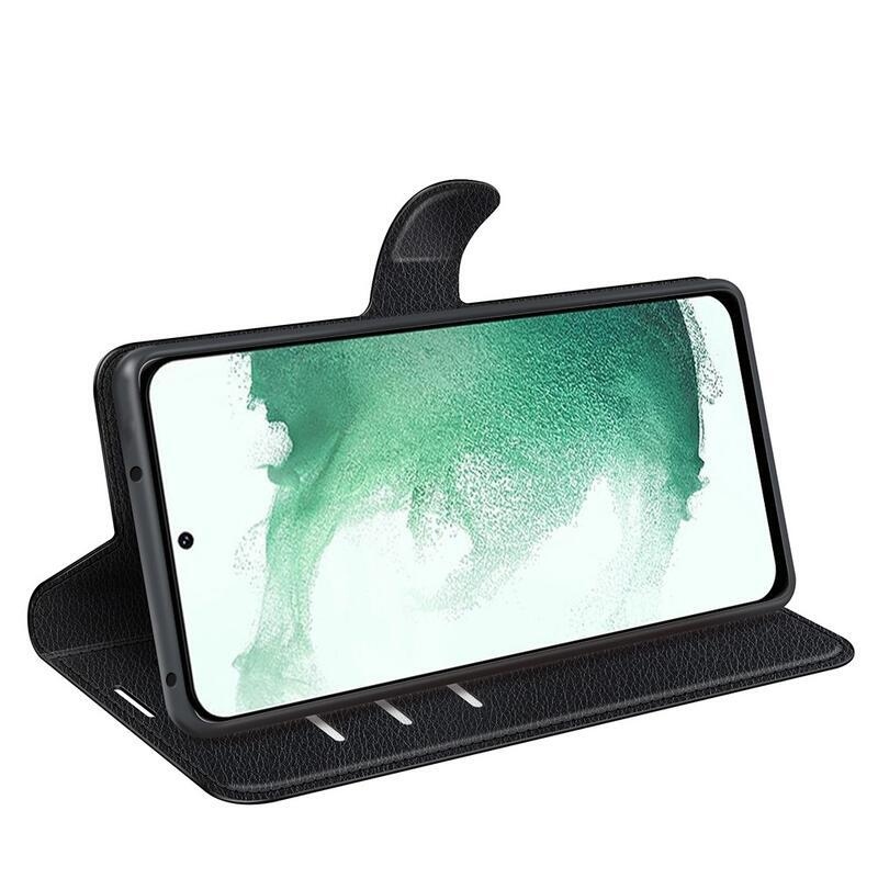 Litchi pénztárca tok Samsung Galaxy S23+ készülékhez - fekete