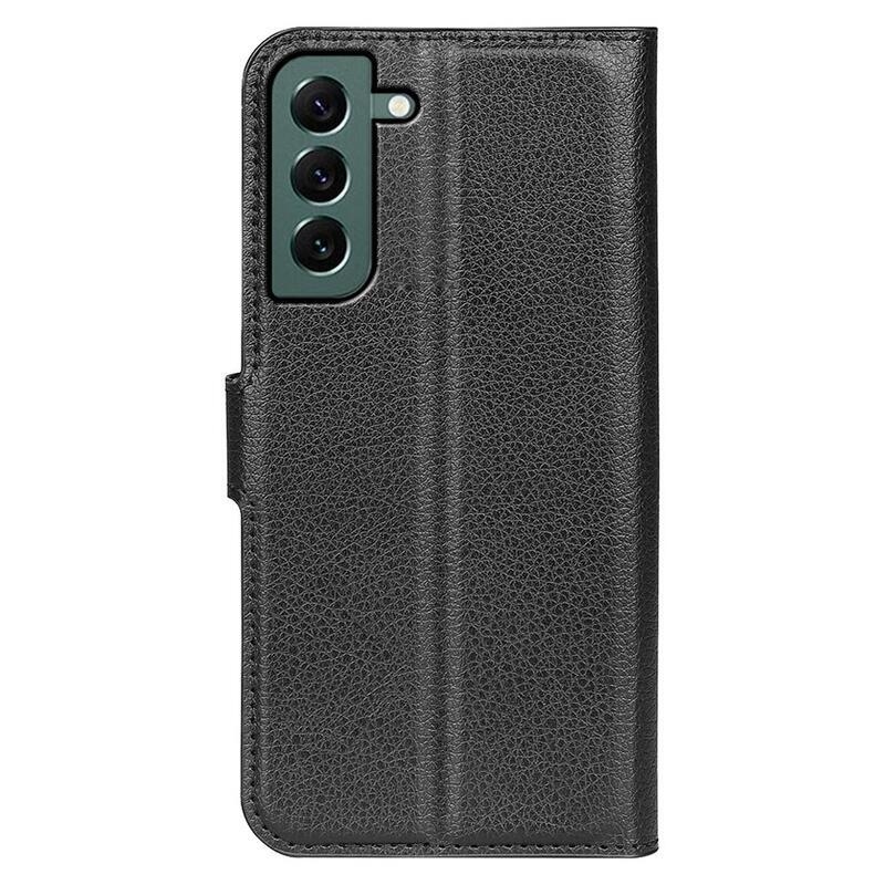 Litchi pénztárca tok Samsung Galaxy S23+ készülékhez - fekete