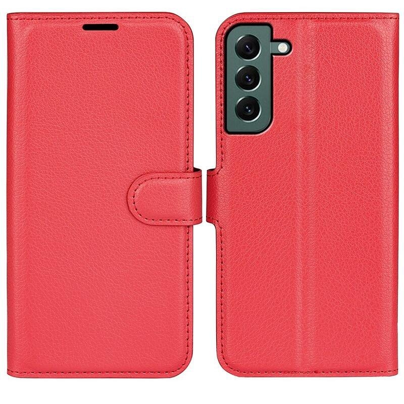 Litchi pénztárca tok Samsung Galaxy S23+ készülékhez - piros