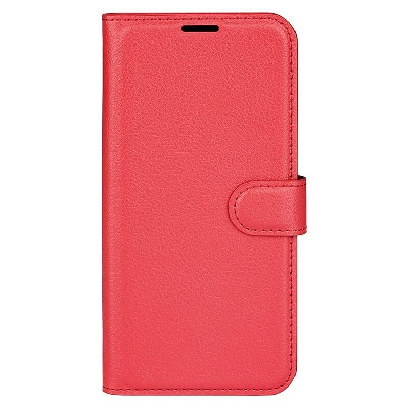 Litchi pénztárca tok Samsung Galaxy S23+ készülékhez - piros