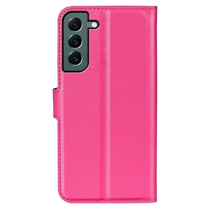 Litchi pénztárca tok Samsung Galaxy S23+-hoz - rózsaszínű
