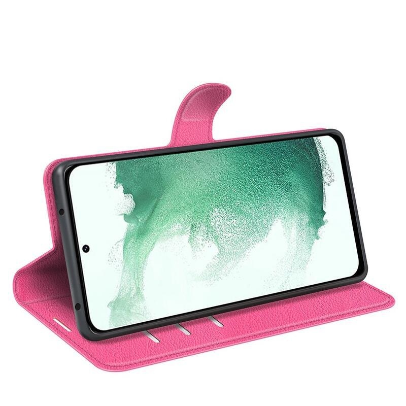Litchi pénztárca tok Samsung Galaxy S23+-hoz - rózsaszínű