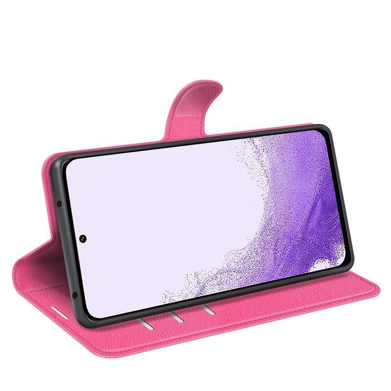 Litchi pénztárca tok Samsung Galaxy S23-hoz - rózsaszínű