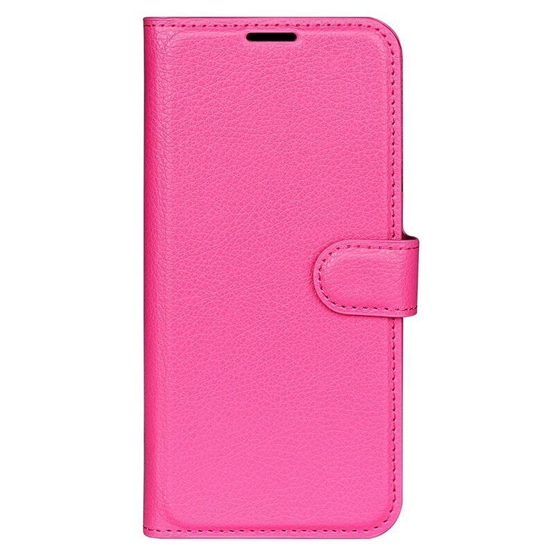Litchi pénztárca tok Samsung Galaxy S23+-hoz - rózsaszínű