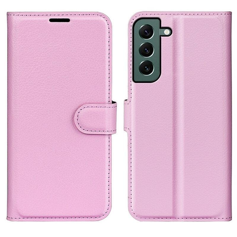 Litchi pénztárca tok Samsung Galaxy S23+ készülékhez - rózsaszín