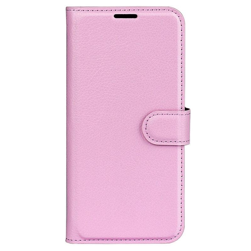 Litchi pénztárca tok Samsung Galaxy S23+ készülékhez - rózsaszín