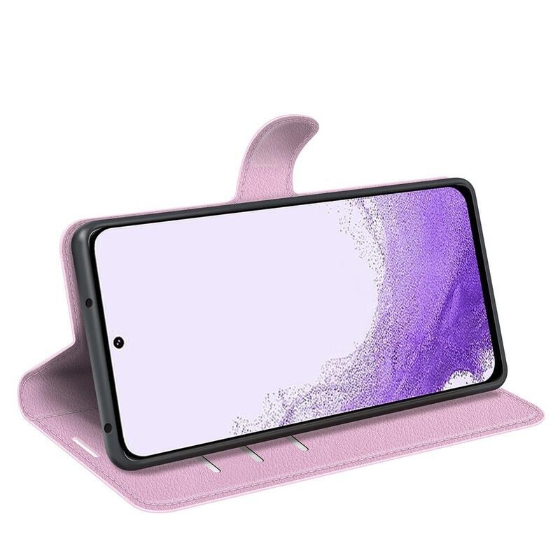 Litchi pénztárca tok Samsung Galaxy S23 készülékhez - rózsaszín