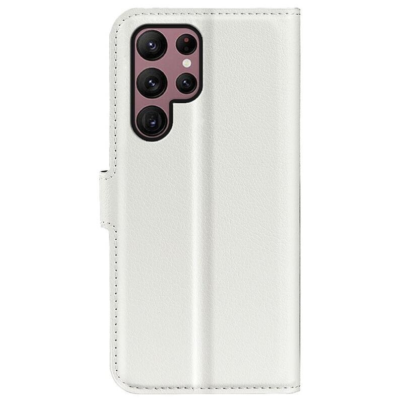 Litchi pénztárca tok Samsung Galaxy S23 Ultra készülékhez - fehér