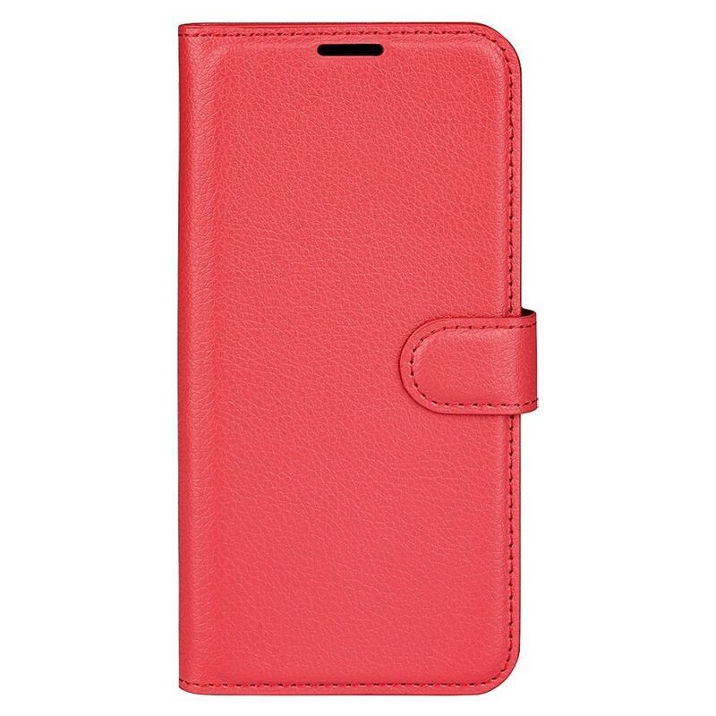 Litchi pénztárca tok Samsung Galaxy S23 Ultra készülékhez - piros