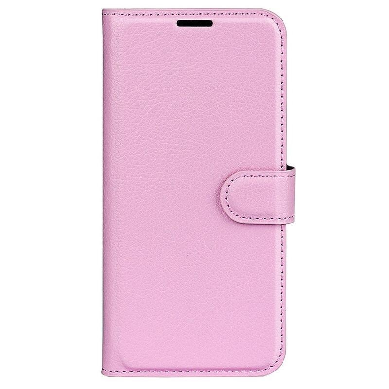Litchi pénztárca tok Samsung Galaxy S23 Ultra készülékhez - rózsaszín