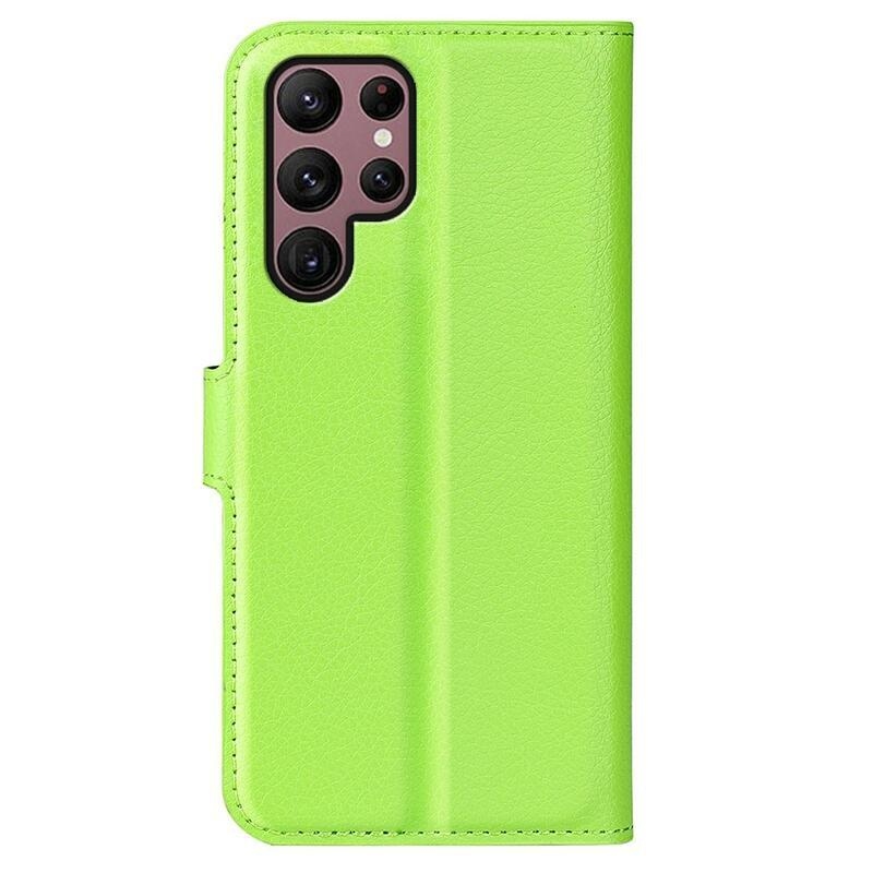 Litchi pénztárca tok Samsung Galaxy S23 Ultra készülékhez - zöld