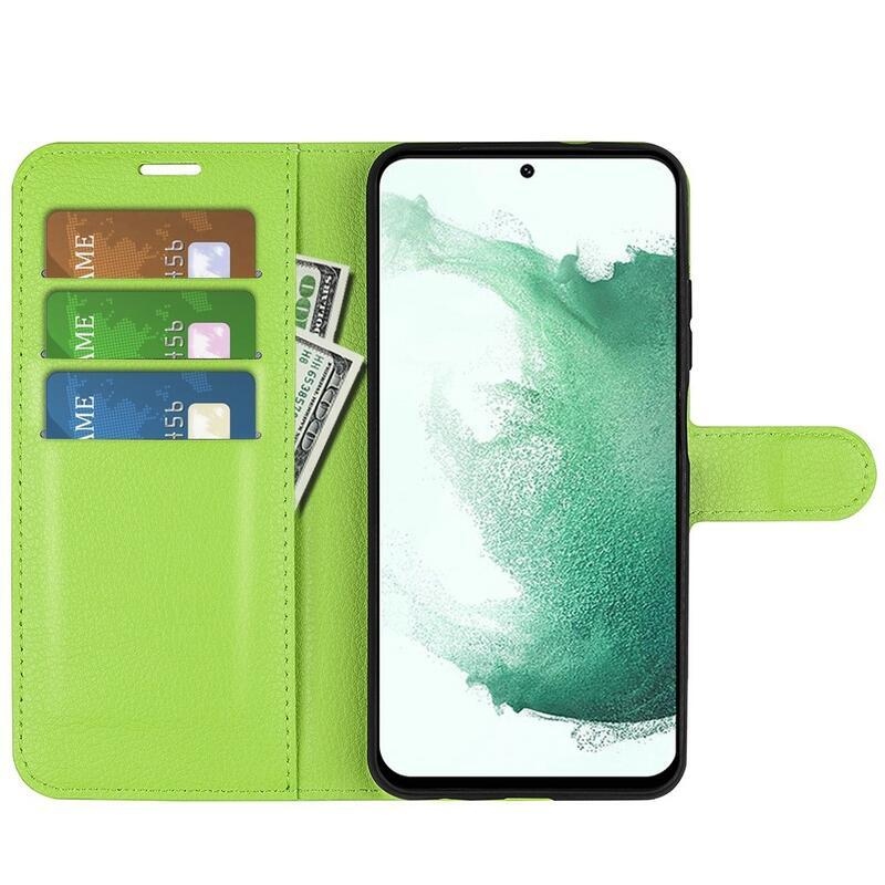 Litchi pénztárca tok Samsung Galaxy S23+ készülékhez - zöld
