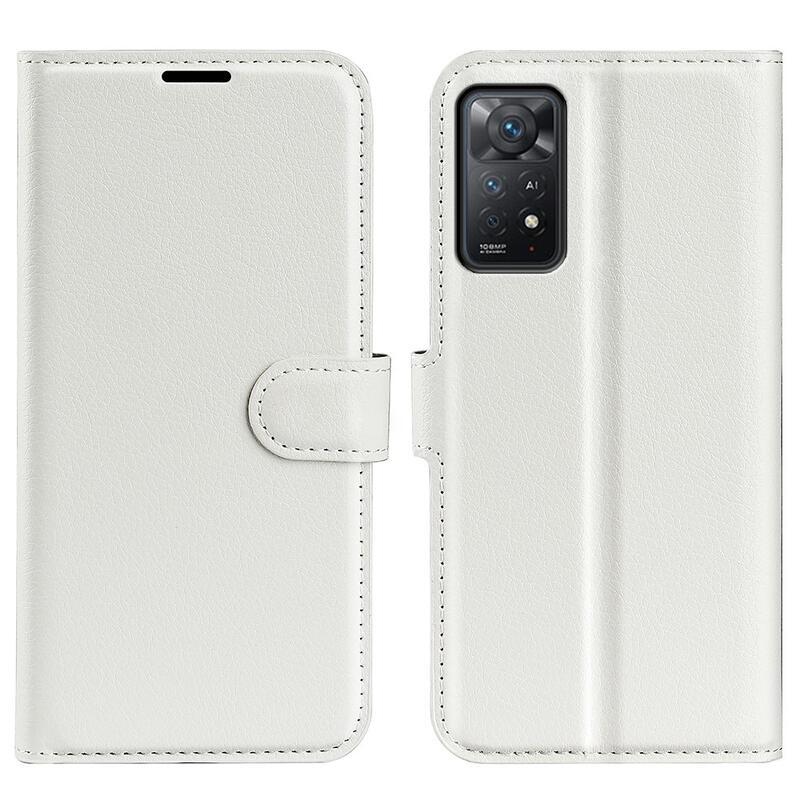 Litchi pénztárca tok Xiaomi Redmi Note 11 Pro 4G/5G - fehér