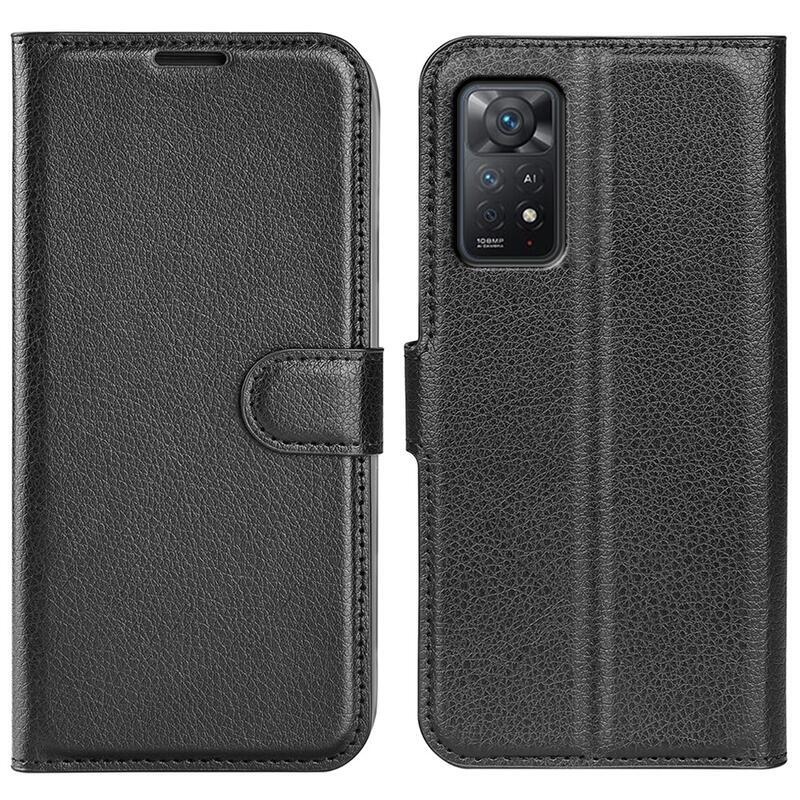 Litchi pénztárca tok Xiaomi Redmi Note 11 Pro 4G/5G - fekete