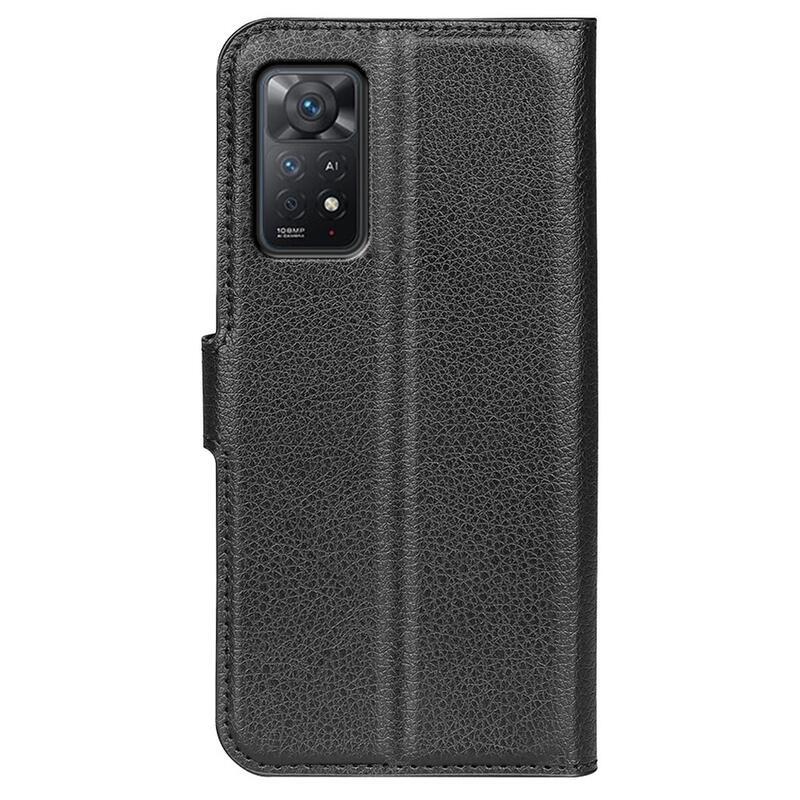 Litchi pénztárca tok Xiaomi Redmi Note 11 Pro 4G/5G - fekete