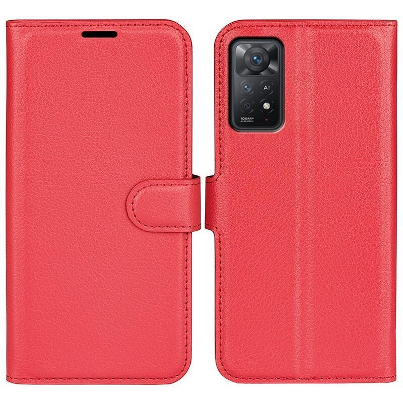 Litchi pénztárca tok Xiaomi Redmi Note 11 Pro 4G/5G - piros