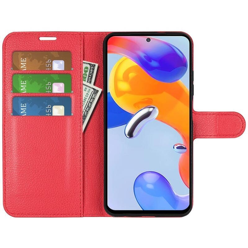 Litchi pénztárca tok Xiaomi Redmi Note 11 Pro 4G/5G - piros