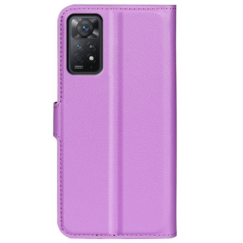 Litchi pénztárca tok Xiaomi Redmi Note 11 Pro 4G/5G - lila