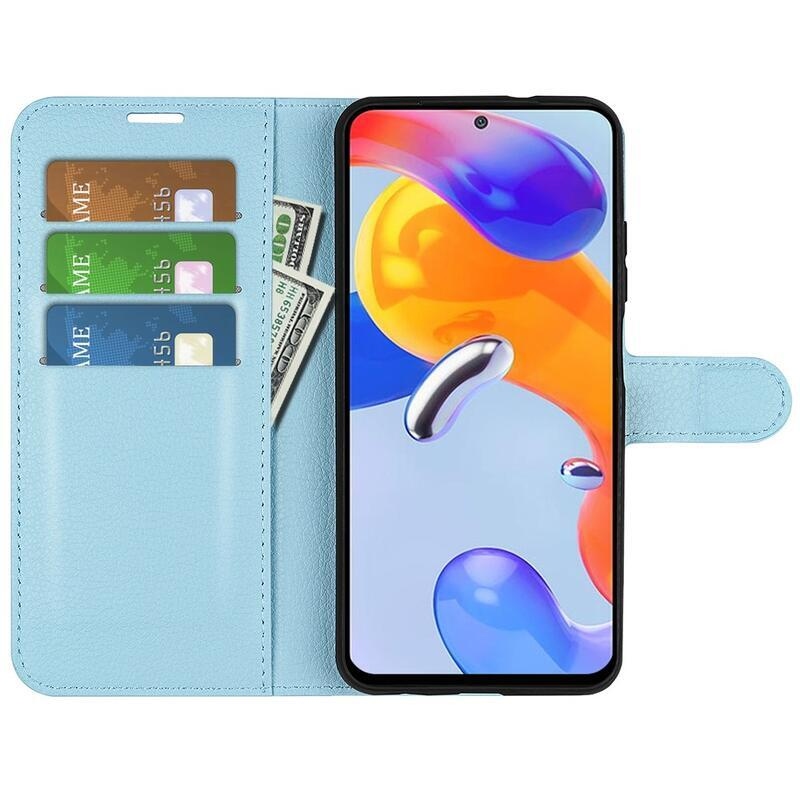 Litchi pénztárca tok Xiaomi Redmi Note 11 Pro 4G/5G - kék
