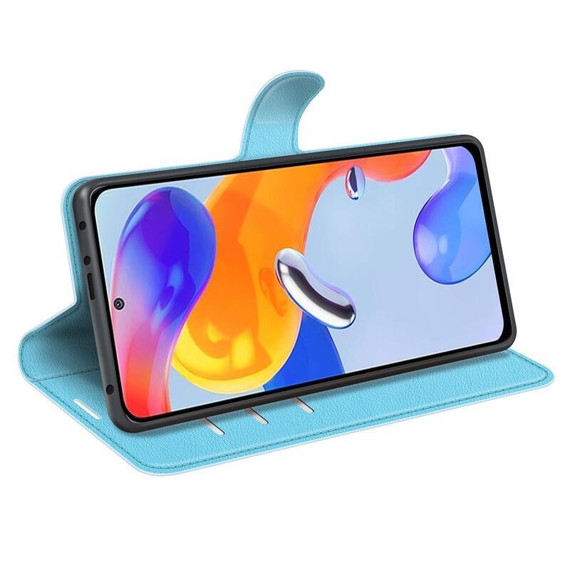 Litchi pénztárca tok Xiaomi Redmi Note 11 Pro 4G/5G - kék