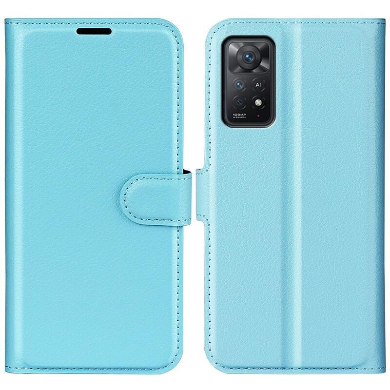 Litchi pénztárca tok Xiaomi Redmi Note 11 Pro 4G/5G - kék