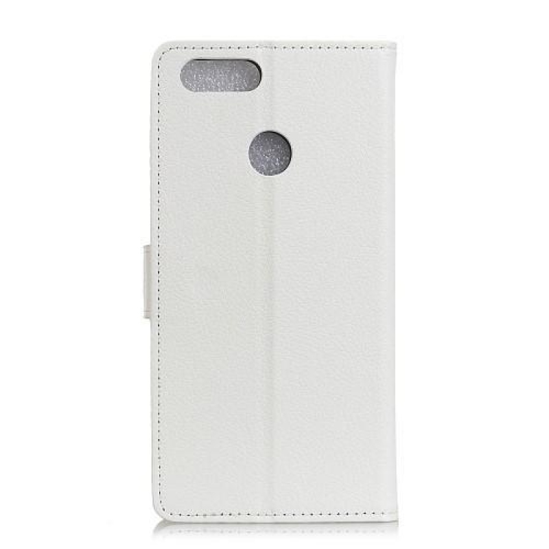 Litchi PU bőr könyvtáska Honor 7X-hez - fehér