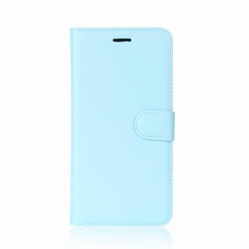 Litchi PU bőr könyv tok Samsung Galaxy A8 (2018) - kék