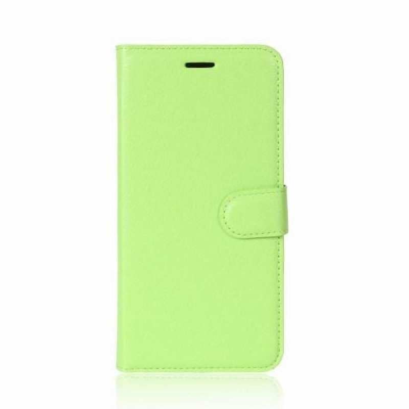 Litchi PU bőr könyv tok Samsung Galaxy A8 (2018) - zöld