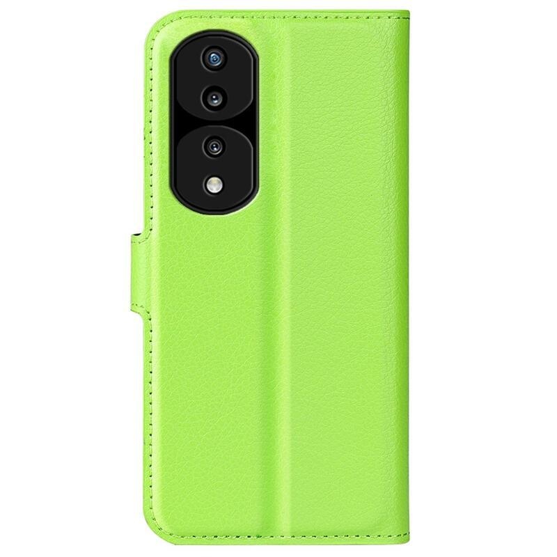 Litchi PU bőr pénztárca tok a Honor 70 5G számára - zöld