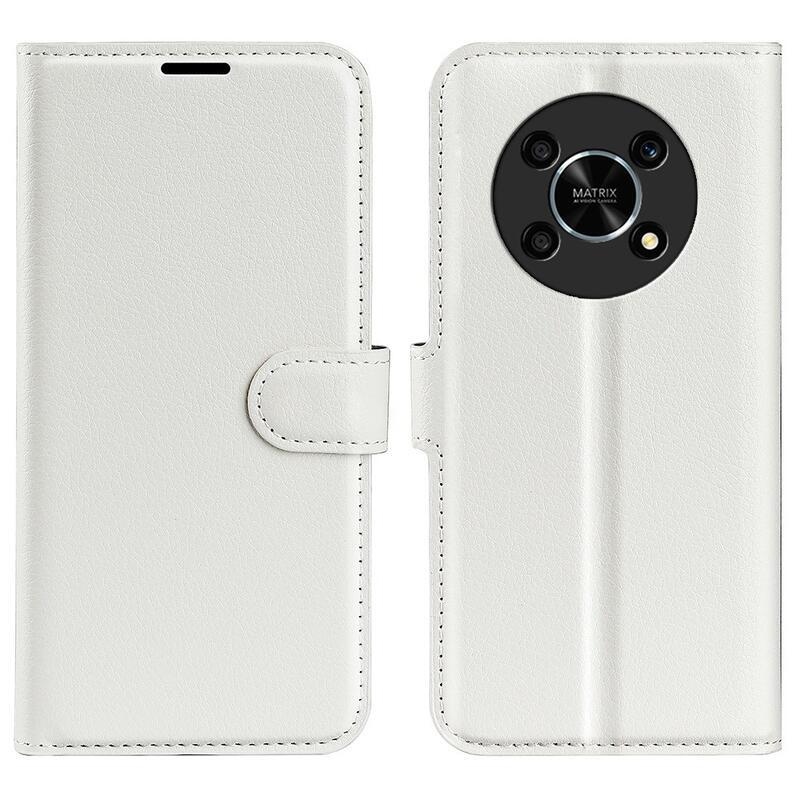 Litchi PU bőr pénztárca tok Honor Magic 4 Lite 5G - fehér