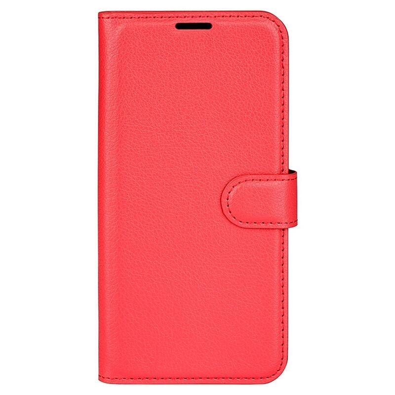 Litchi PU bőr pénztárca tok a Honor Magic 4 Lite 5G számára - piros