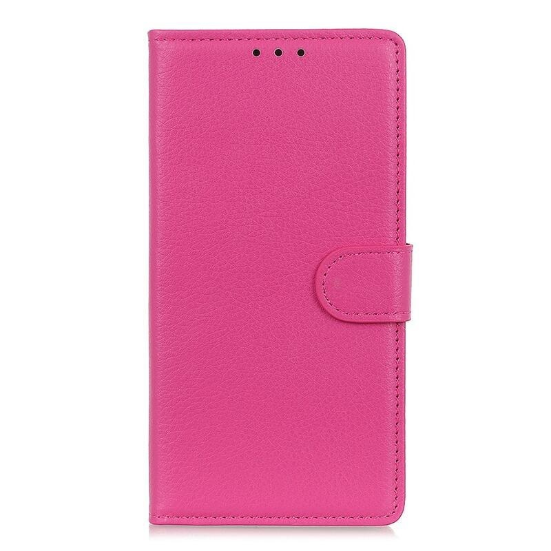 Litchi PU bőr pénztárca tok Huawei Nova 8i/Honor 50 Lite - rózsaszínű