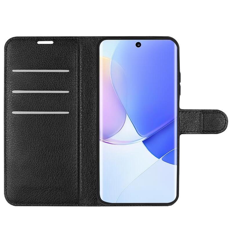 Litchi PU bőr pénztárca tok Huawei Nova 9/Honor 50 - fekete