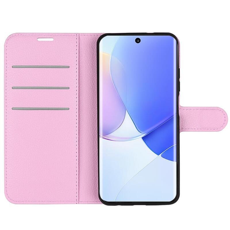 Litchi PU bőr pénztárca tok a Huawei Nova 9/Honor 50 számára - rózsaszínű