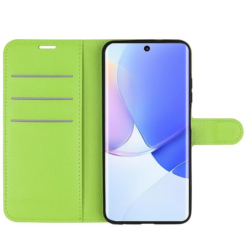 Litchi PU bőr pénztárca tok a Huawei Nova 9/Honor 50 számára - zöld