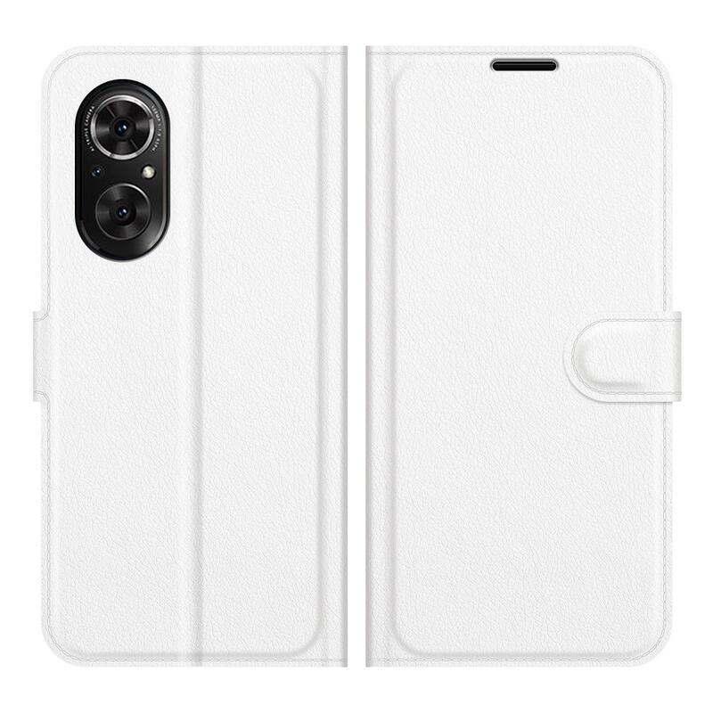 Litchi PU bőr pénztárca tok Huawei Nova 9 SE-hez - fehér