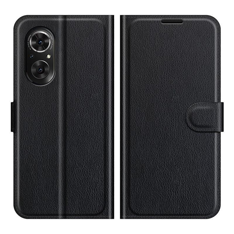Litchi PU bőr pénztárca tok Huawei Nova 9 SE-hez - fekete
