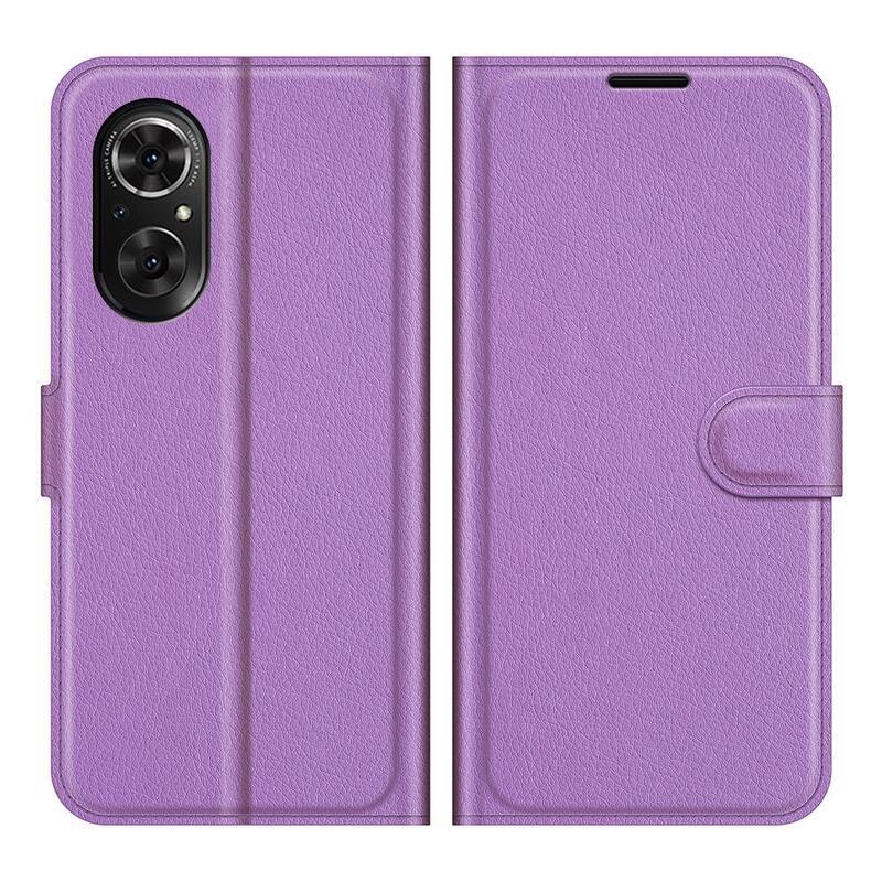 Litchi PU bőr pénztárca tok Huawei Nova 9 SE-hez - lila