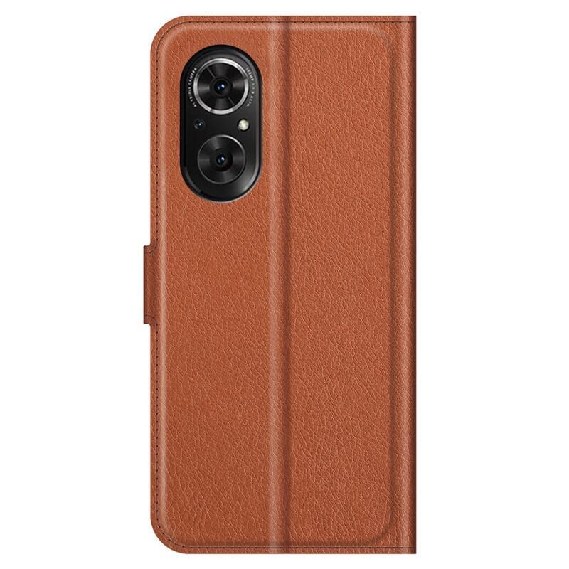 Litchi PU bőr pénztárca tok Huawei Nova 9 SE-hez - barna
