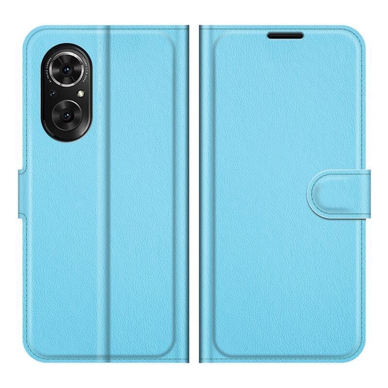 Litchi PU bőr pénztárca tok Huawei Nova 9 SE-hez - kék